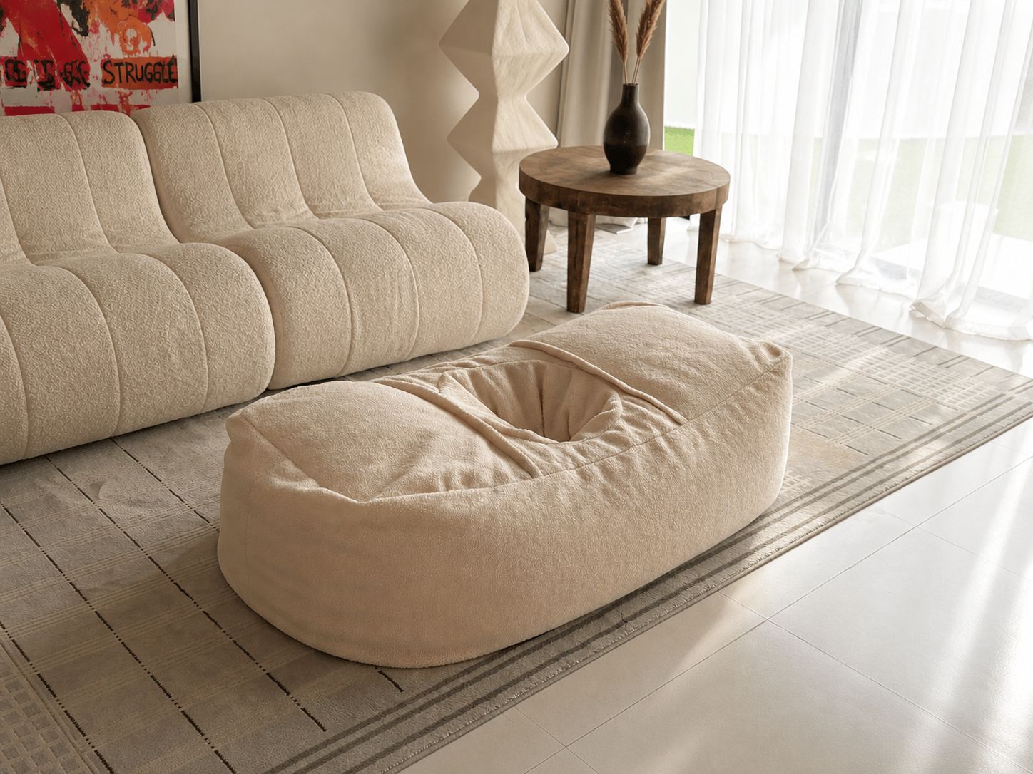 Belly Well Bouclé Pregnancy Bean Bag